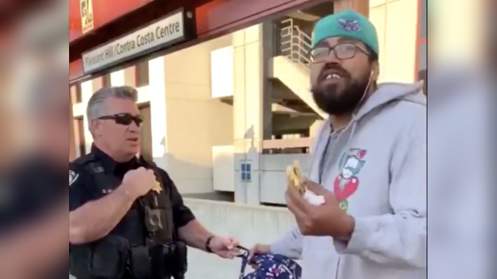 Can Not Eat a Sandwich on California Train Platform