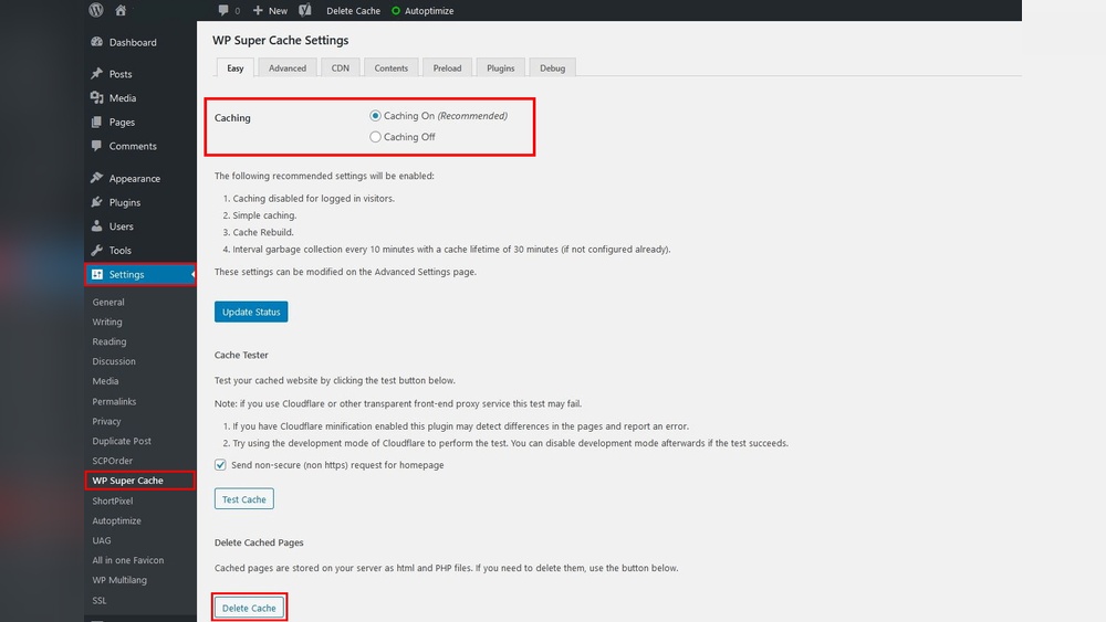 How to Clear Wordpress Cache