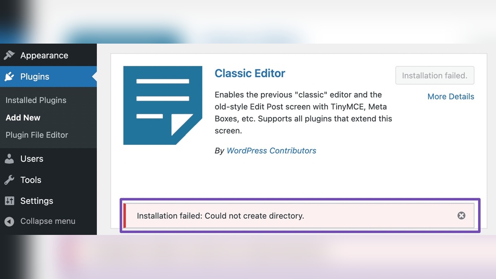 Could Not Create Directory Wordpress Plugin
