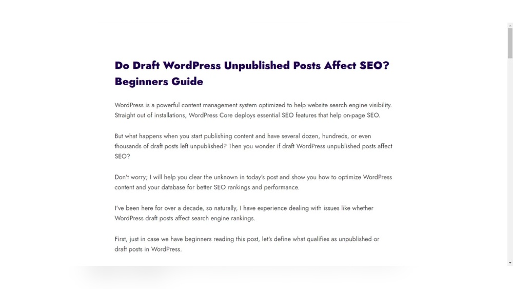 Do Draft Wordpress Posts Unpublished Affect Your Seo