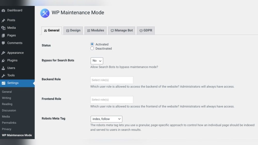 How to Activate Maintenance Mode in Wordpress