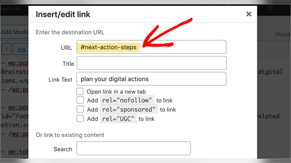 How to Add a Jump Link in Wordpress