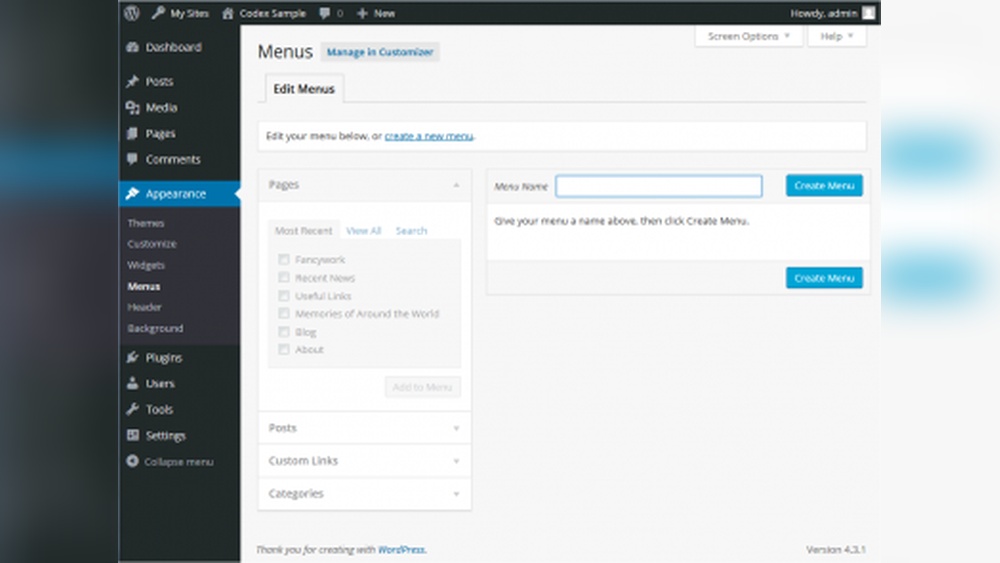 How to Add a New Menu in Wordpress