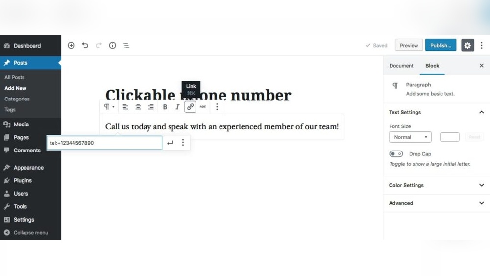 How to Add a Phone Number Link in Wordpress
