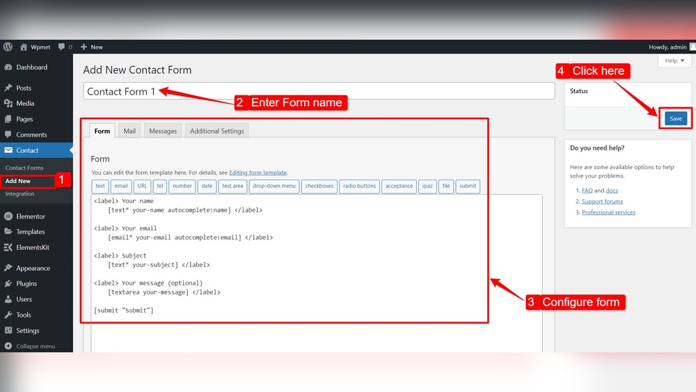How to Add Contact Form in Wordpress Elementor