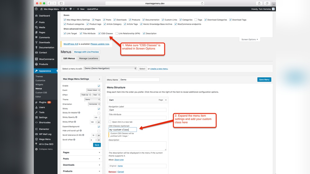 How to Add Css Class to Wordpress