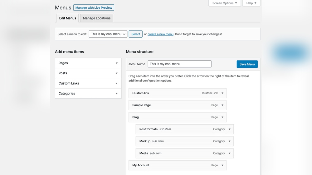 How to Add Drop down Menu on Wordpress