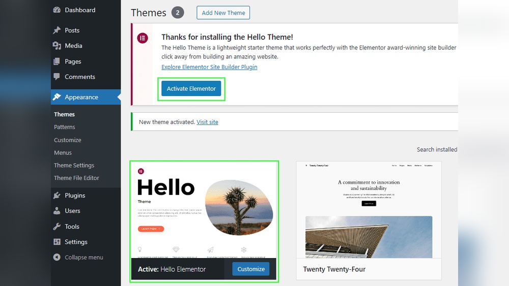 How to Add Elementor Theme to Wordpress