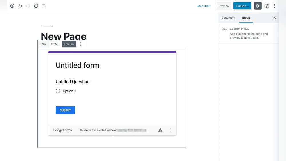 How to Add Google Form to Wordpress