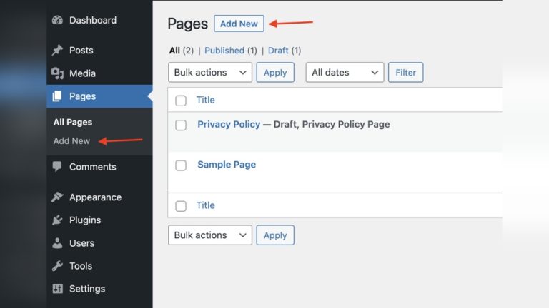 Add Only Page Example How to Add Pages on WordPress: Easy Steps for Beginners - Web Tool Plex