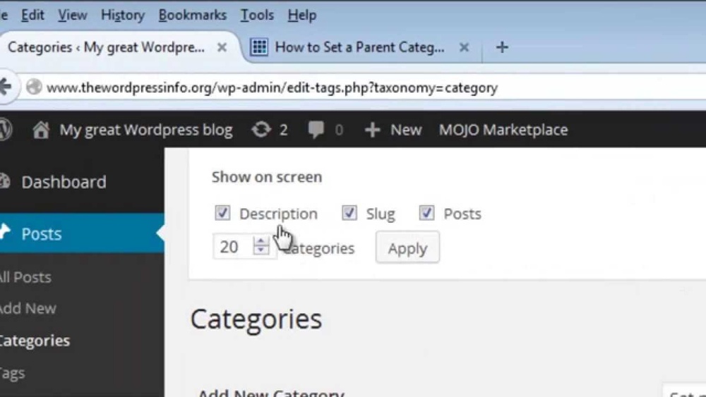 How to Add Parent Category in Wordpress