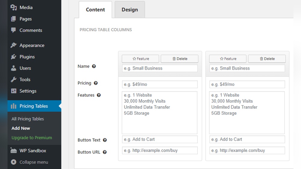 How to Add Pricing Table in Wordpress