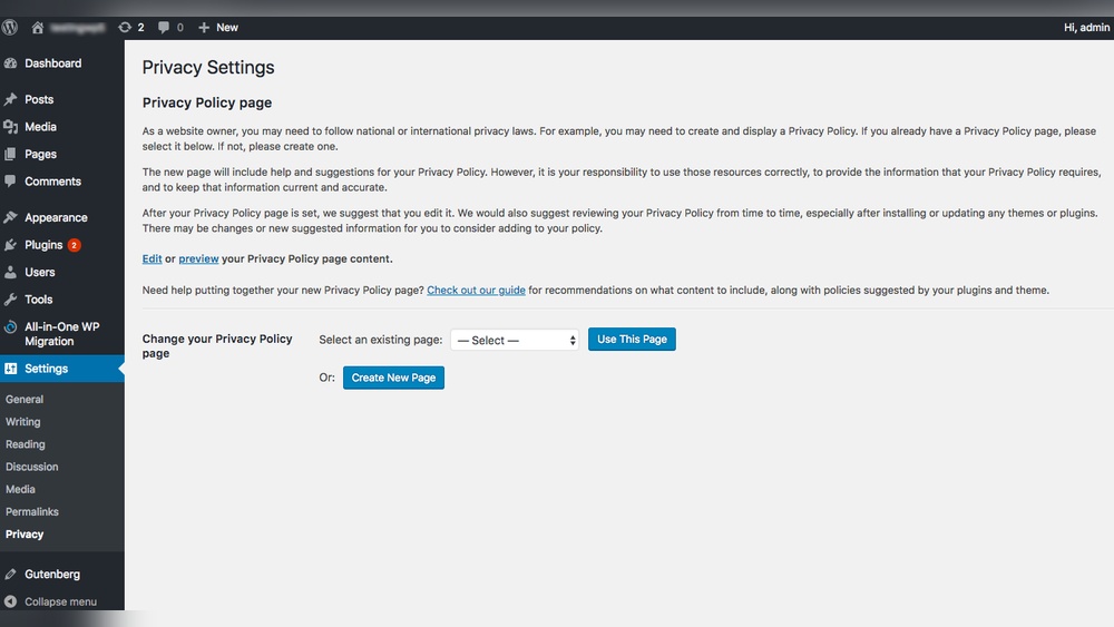 How to Add Privacy Policy in Wordpress Footer