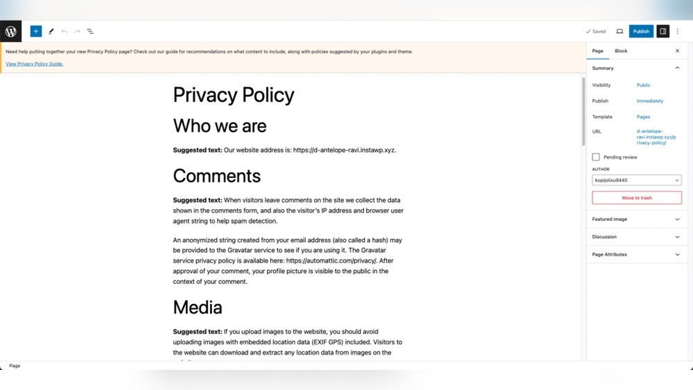 How to Add Privacy Policy to Wordpress Website