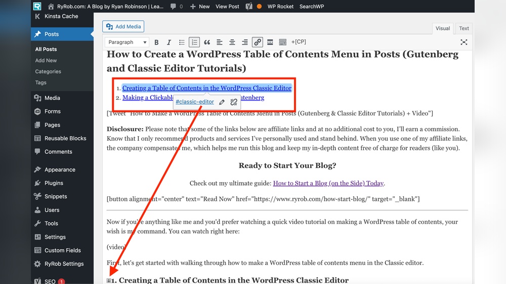 How to Add Table of Contents in Wordpress Without Plugin