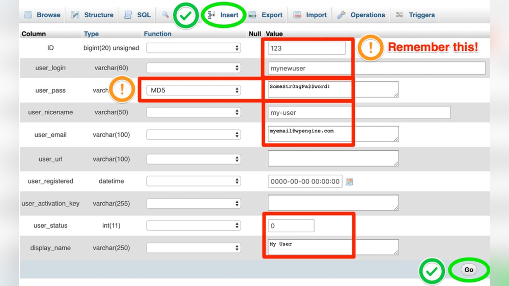 How to Add User to Wordpress Database