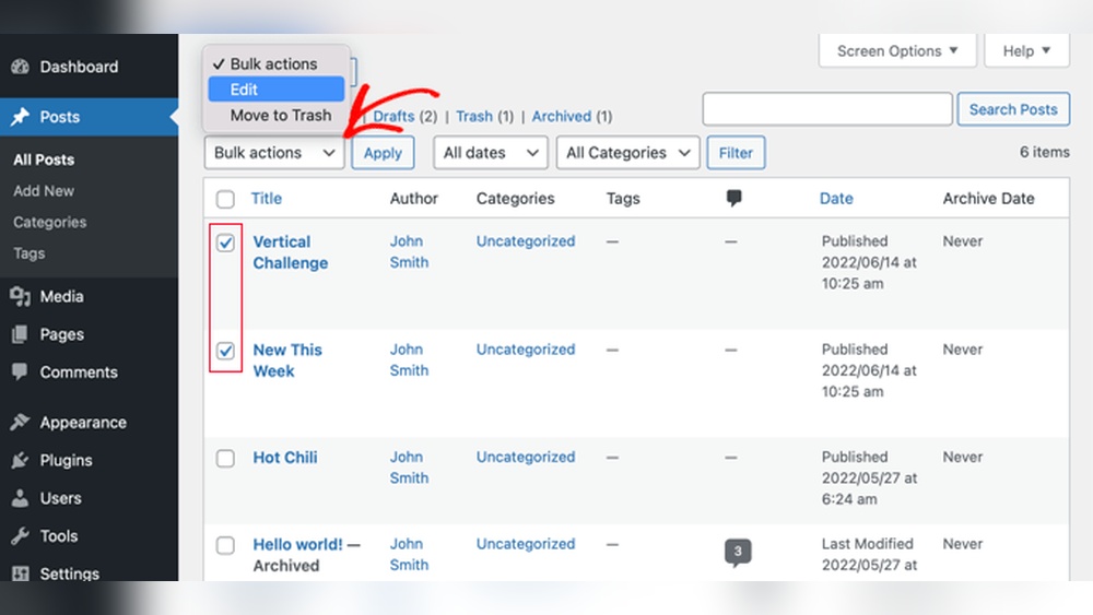 How to Archive a Post on Wordpress