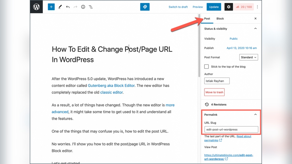 How to Change Page Url in Wordpress
