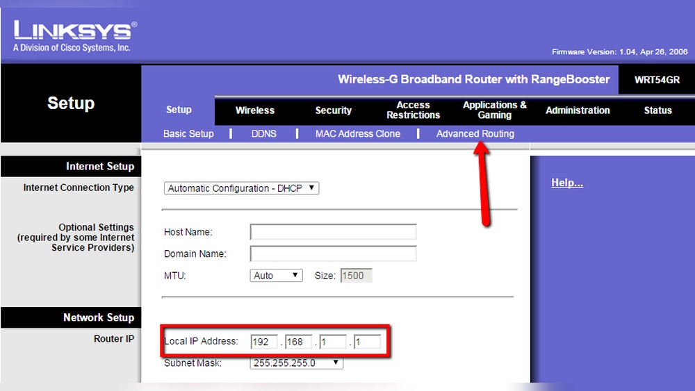 What is Host Name And Domain Name for Linksys