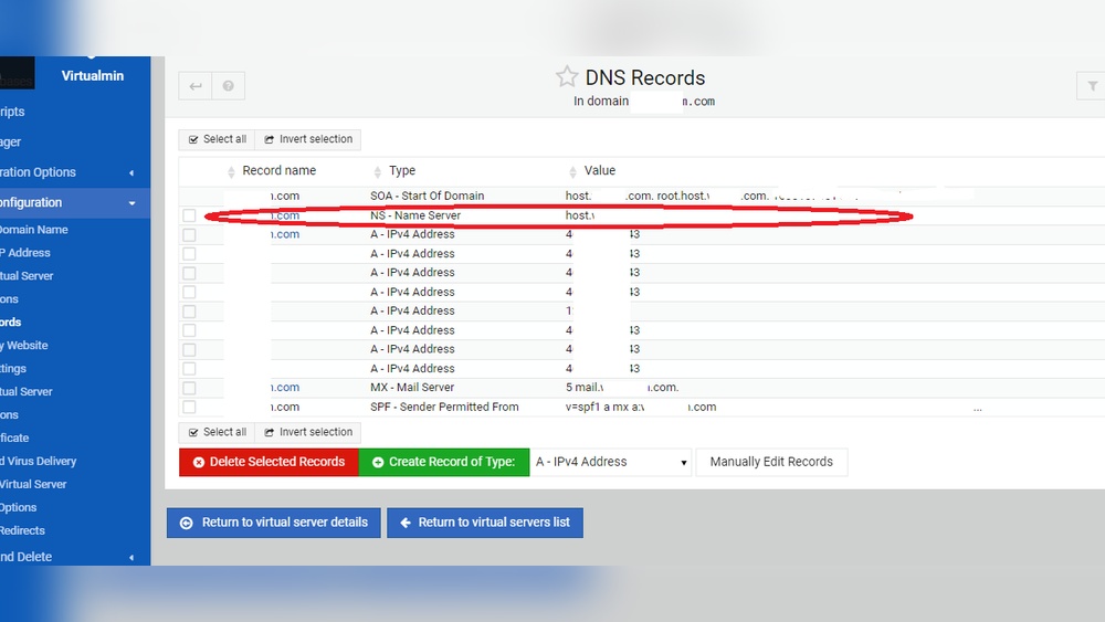 Where Creteate Host Domain Using Webmin